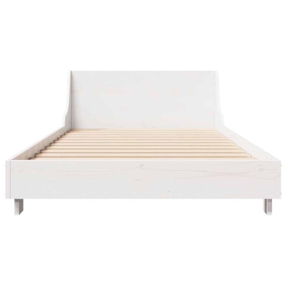 Estructura de cama sin colchón madera maciza blanca 90x190