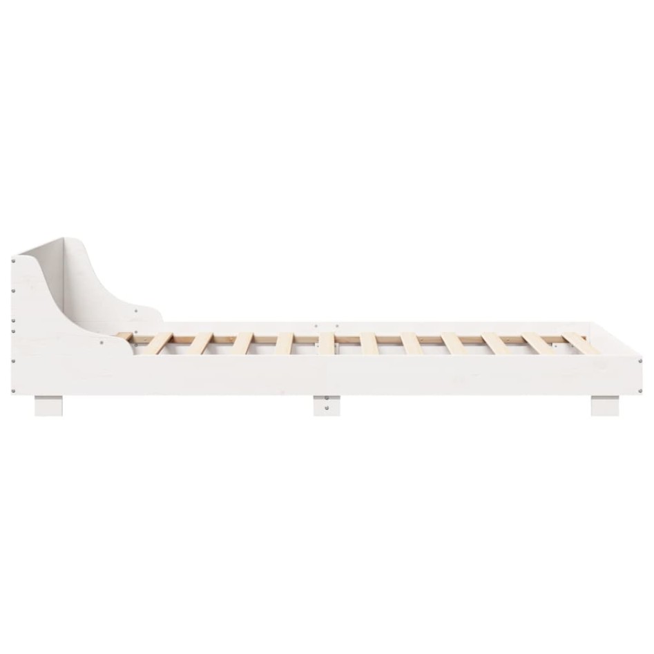 Estructura de cama sin colchón madera maciza blanca 90x190