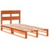 Cama sin colchón madera maciza de pino marrón cera 100x200