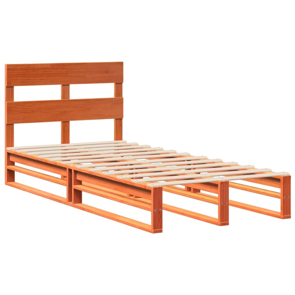 Estructura de cama sin colchón madera maciza marrón 90x190