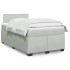 Cama box spring con colchón terciopelo gris claro 120x190