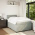 Cama box spring con colchón terciopelo gris claro 120x190