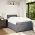 Cama box spring con colchón terciopelo gris oscuro 120x190