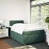Cama box spring con colchón terciopelo verde oscuro 120x190