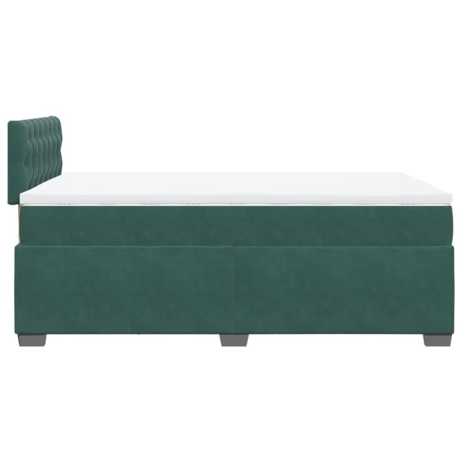 Cama box spring con colchón terciopelo verde oscuro 120x190