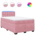 Cama box spring con colchón terciopelo rosa 120x200