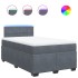 Cama box spring con colchón terciopelo gris oscuro 120x190