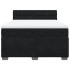 Cama box spring con colchón terciopelo negro 140x190
