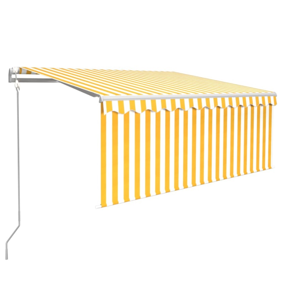 Toldo automático persiana LED sensor viento amarillo 3,5x2,5