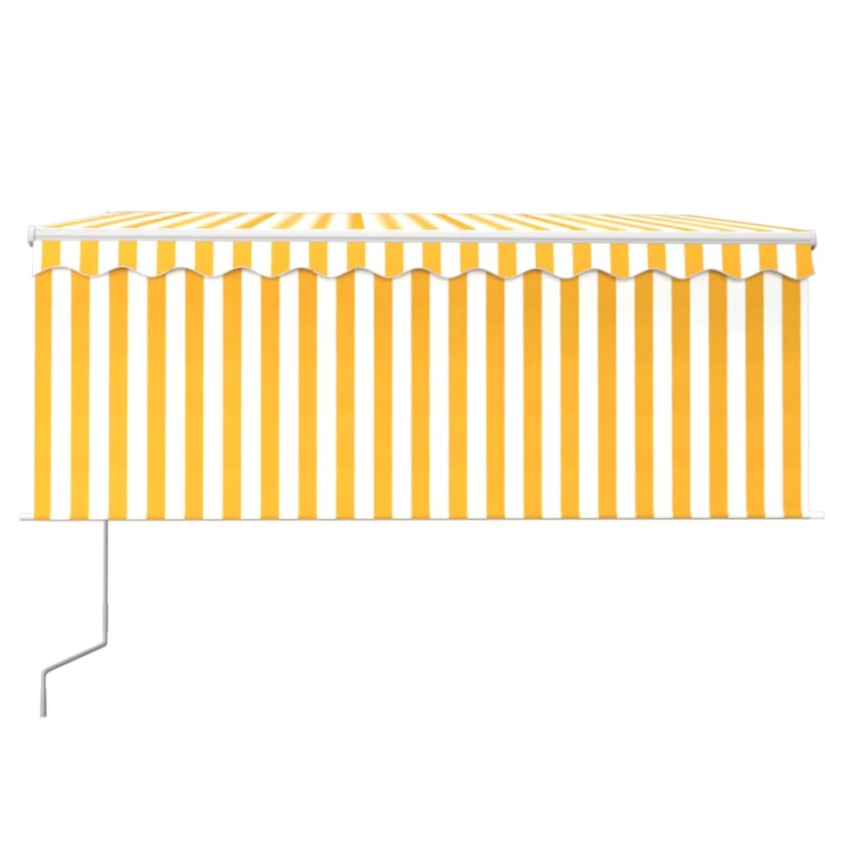 Toldo automático persiana LED sensor viento amarillo 3,5x2,5