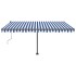 Toldo de pie automático azul y blanco 450x350