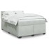 Cama box spring con colchón terciopelo gris claro 140x200