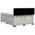 Cama box spring con colchón terciopelo gris claro 140x200