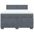 Cama box spring con colchón terciopelo gris oscuro 160x200