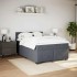Cama box spring con colchón terciopelo gris oscuro 160x200