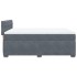 Cama box spring con colchón terciopelo gris oscuro 160x200
