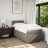 Cama box spring con colchón tela gris taupe 90x200