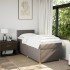 Cama box spring con colchón tela gris taupe 90x200