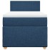 Cama box spring con colchón tela azul 90x200