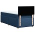Cama box spring con colchón tela azul 90x200