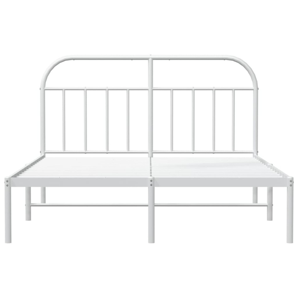 Estructura de cama de metal con cabecero blanco 180x200
