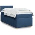 Cama box spring con colchón tela azul 90x200