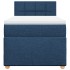 Cama box spring con colchón tela azul 90x200