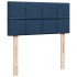 Cama box spring con colchón tela azul 90x200