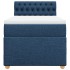 Cama box spring con colchón tela azul 90x200