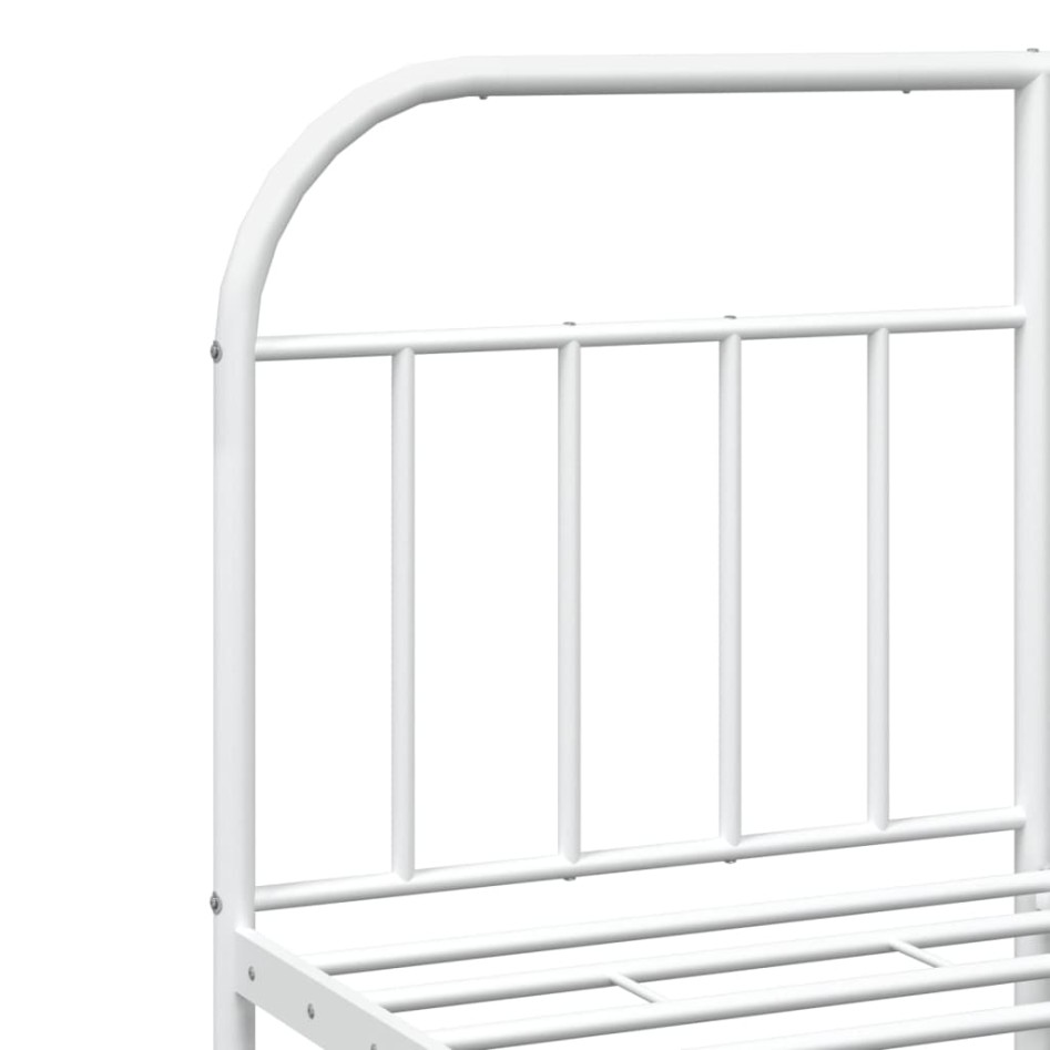 Estructura de cama de metal con cabecero blanco 180x200