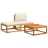 Set de sofás de jardín con cojines 3 pzas madera maciza