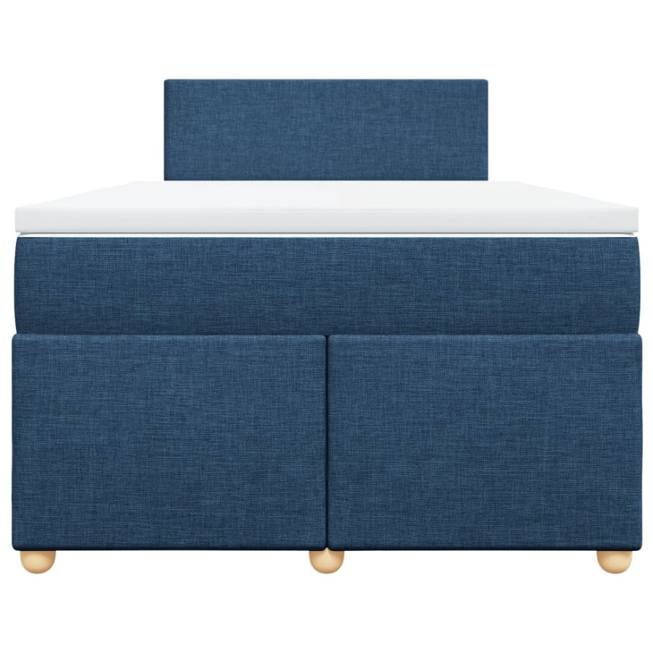 Cama box spring con colchón tela azul 120x190