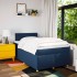 Cama box spring con colchón tela azul 120x190