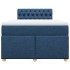 Cama box spring con colchón tela azul 120x190