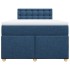 Cama box spring con colchón tela azul 120x190