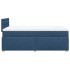 Cama box spring con colchón tela azul 120x190