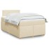 Cama box spring con colchón tela color crema 120x200