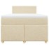 Cama box spring con colchón tela color crema 120x200