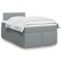Cama box spring con colchón tela gris claro 120x200