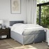 Cama box spring con colchón tela gris claro 120x200