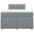 Cama box spring con colchón tela gris claro 120x200