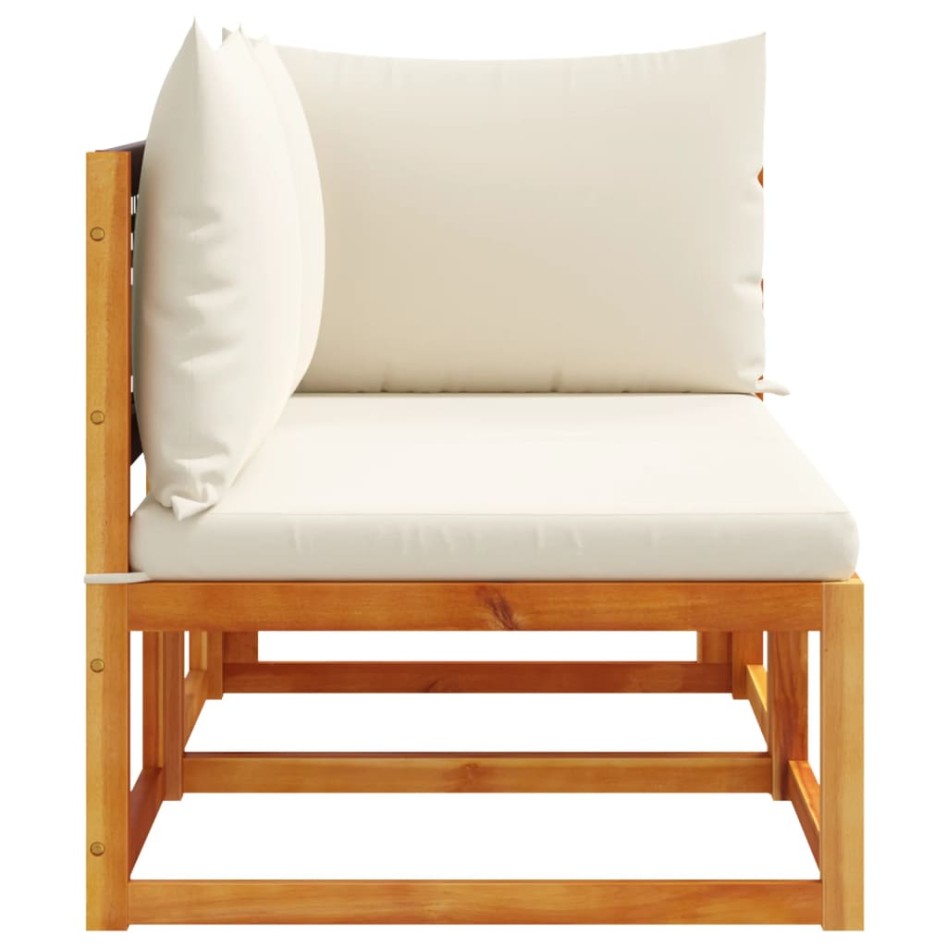 Sofá de jardín 2 plazas con cojines madera maciza de