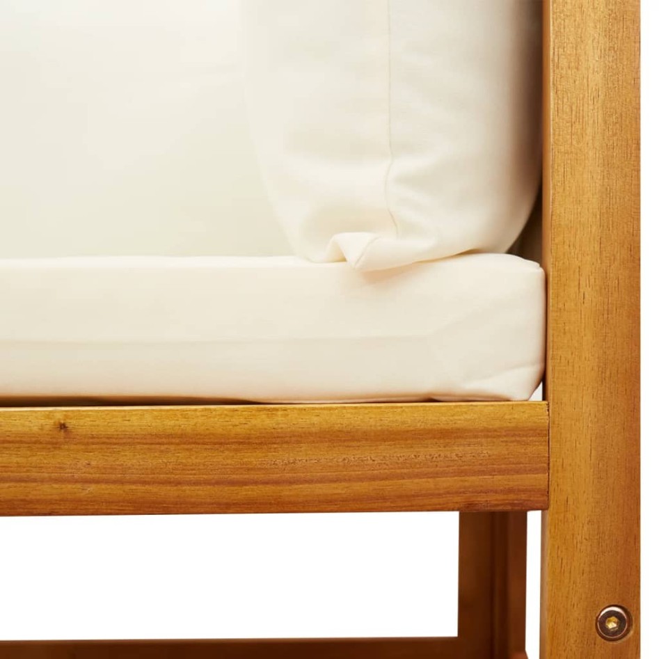 Sofá de jardín 2 plazas con cojines madera maciza de