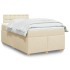 Cama box spring con colchón tela color crema 120x200