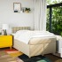 Cama box spring con colchón tela color crema 120x200