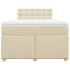 Cama box spring con colchón tela color crema 120x200