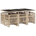 Set comedor de jardín 11 pzas con cojines ratán sintético