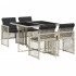 Set comedor de jardín 5 pzas cojines ratán sintético gris