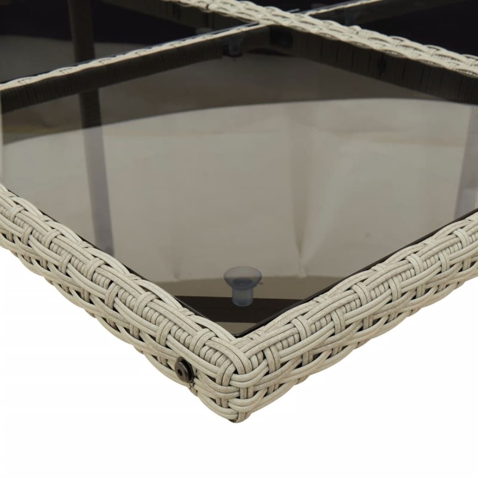 Set comedor de jardín 5 pzas cojines ratán sintético gris