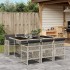 Set comedor jardín 7 pzas y cojines ratán sintético gris